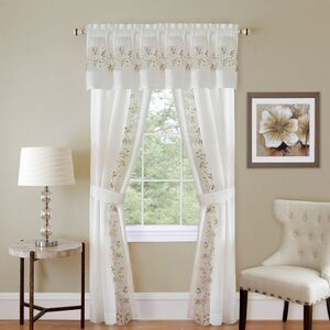 BrylaneHome Fairfield 5 Piece Window Set - 55" W 84" L, White